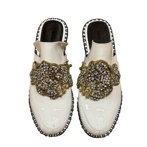 Rachel Comey Rhinestone Leather Clogs in White NWOB Size 5 1/2